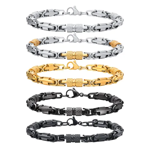 Wholesale Stainless Steel Byzantine Chain Bracelet