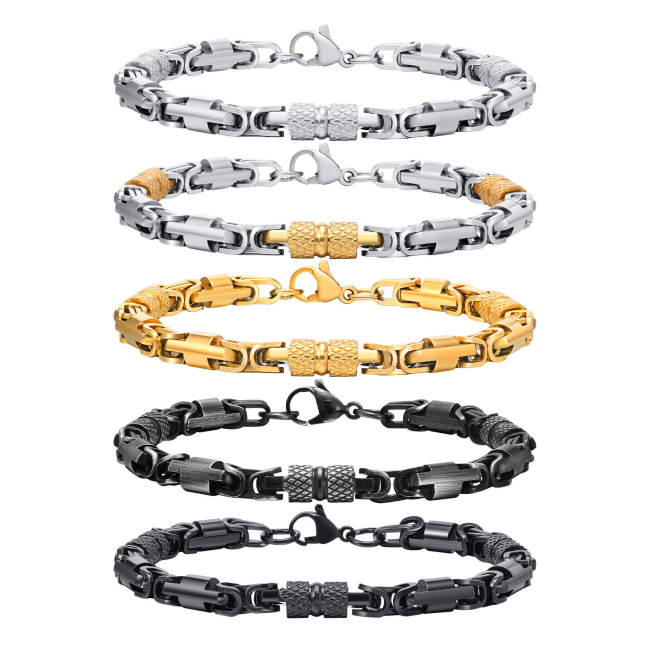 Wholesale Stainless Steel Byzantine Chain Bracelet