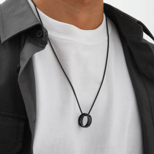 Wholesale Stainless Steel Carbon Fiber Ring Pendant