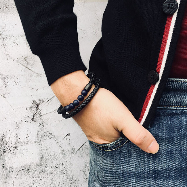 Wholesale Lapis Lazuli Leather Bracelet