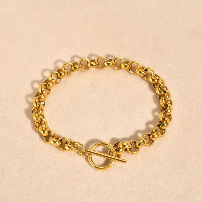 Wholesale Stainless Steel T-bar Rolo Link Bracelet
