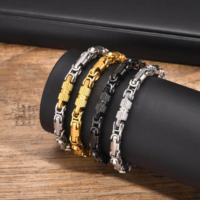 Wholesale Stainless Steel Byzantine Chain Bracelet