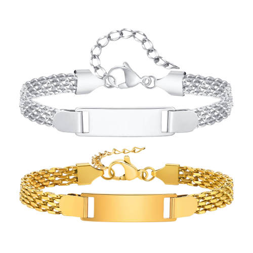 Wholesale Stainless Steel Women ID Mesh Bracelet
