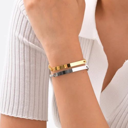 Wholesale Stainless Steel Blank Curved Tag Bracelet
