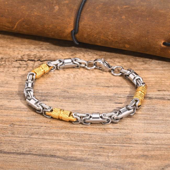 Wholesale Stainless Steel Byzantine Chain Bracelet