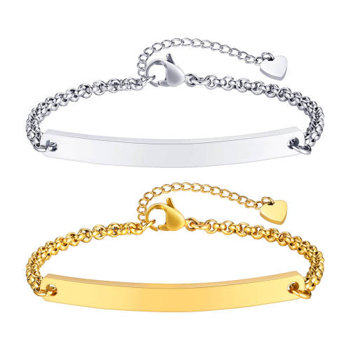 Wholesale Stainless Steel Blank Curved Tag Bracelet