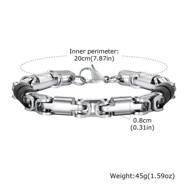 Wholesale Stainless Steel Byzantine Chain Bracelet