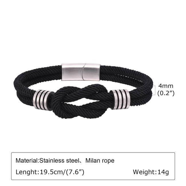 Wholesale Black Rope Infinity Bracelet