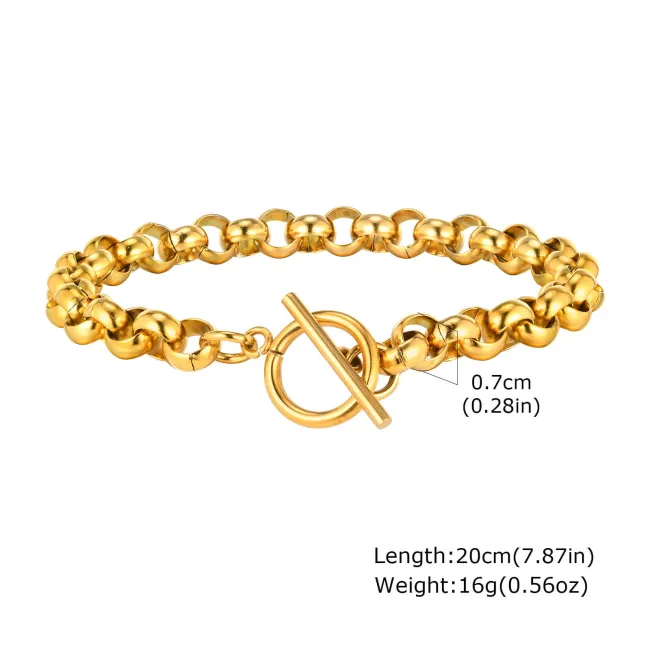 Wholesale Stainless Steel T-bar Rolo Link Bracelet