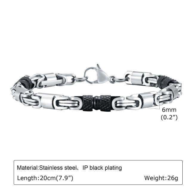 Wholesale Stainless Steel Byzantine Chain Bracelet