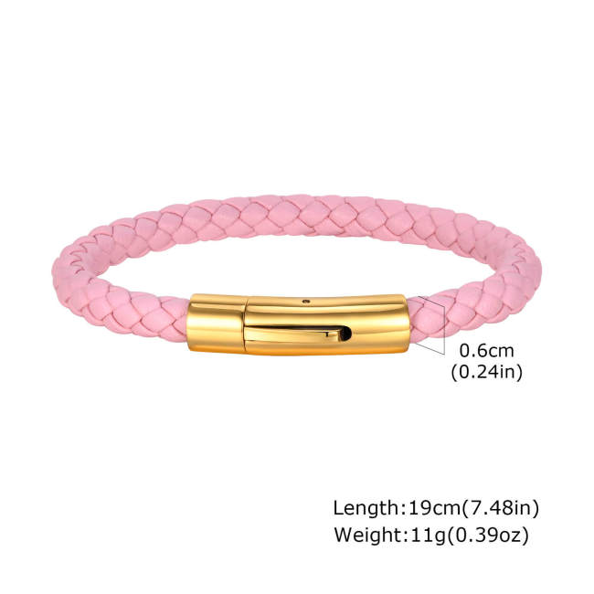 Wholesale Stainless Steel Leather Bracelet for Women