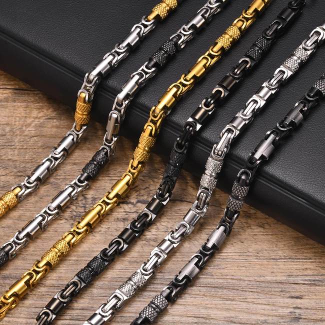 Wholesale Stainless Steel Byzantine Chain Bracelet