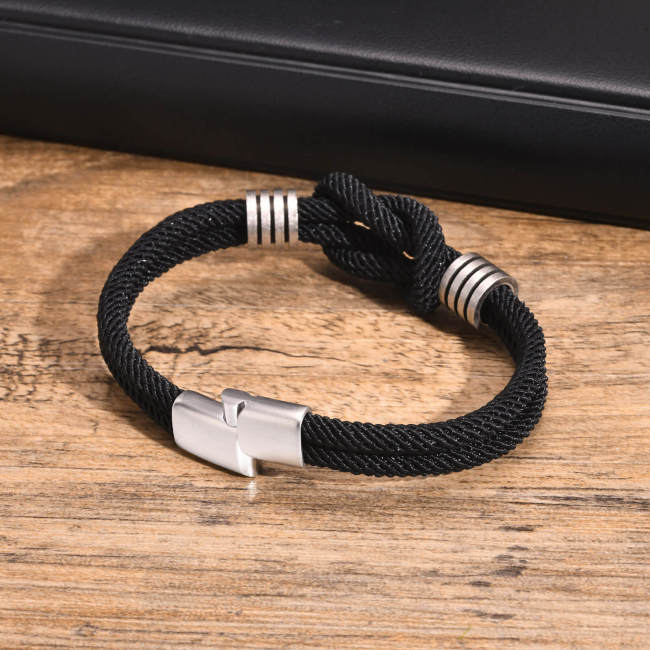 Wholesale Black Rope Infinity Bracelet