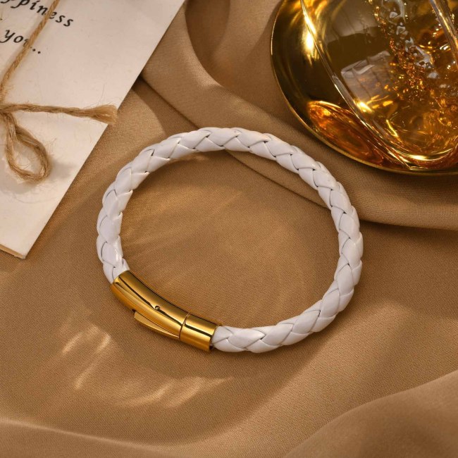 Wholesale Stainless Steel Leather Bracelet for Women