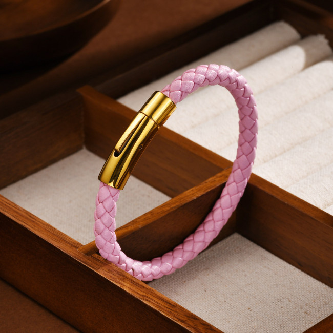 Wholesale Stainless Steel Leather Bracelet for Women