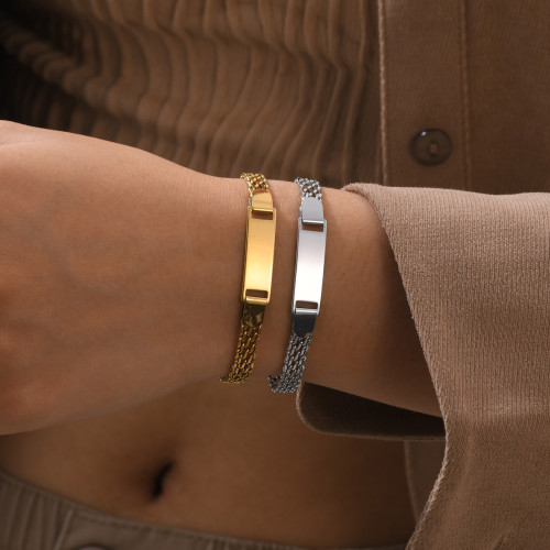 Wholesale Stainless Steel Women ID Mesh Bracelet