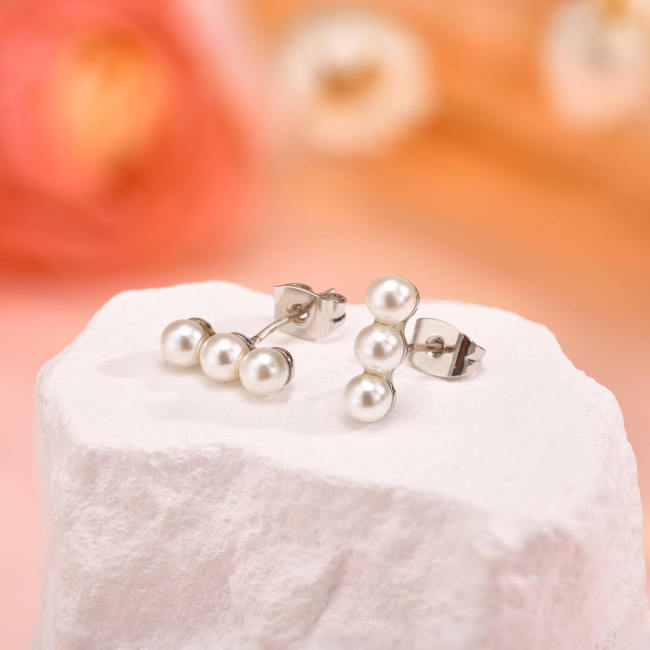 Wholesale Copper Imitation Pearl Earrings