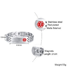Wholesale Stainless Steel Black Bracelet Medical Alert Jewellery