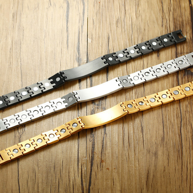 Wholesale Stainless Steel Black Bracelet Medical Alert Jewellery