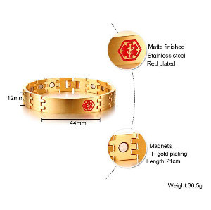 Wholesale Stainless Steel Black Bracelet Medical Alert Jewellery