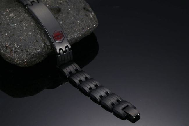 Wholesale Stainless Steel Black Bracelet Medical Alert Jewellery