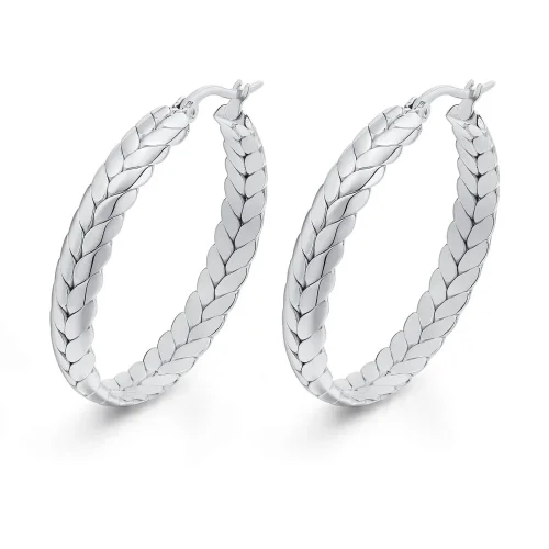 Wholesale Stainless Steel Wheat Shape Hoop Earring