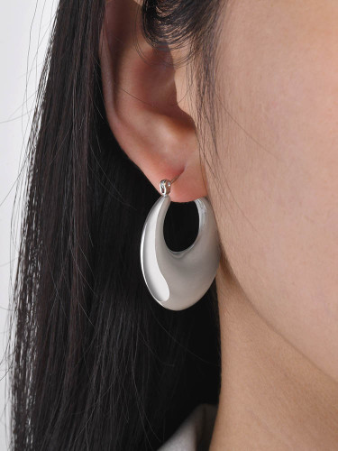 Wholesale Stainless Steel Chunky C Earrings