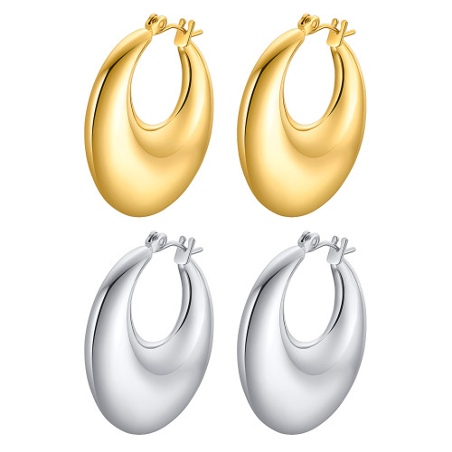 Wholesale Stainless Steel Chunky C Earrings