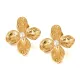 Wholesale Stainless Steel Petal Pearl Earrings