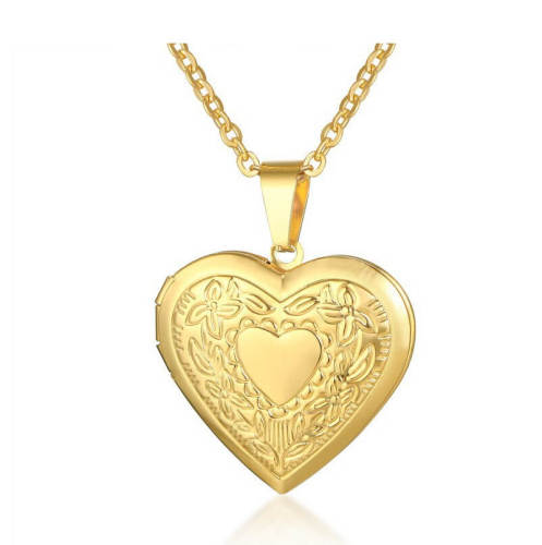 Wholesale Stainless Steel Heart Photo Necklace
