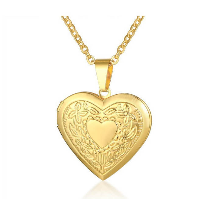 Wholesale Stainless Steel Heart Photo Necklace