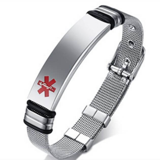 Wholesale Stainless Steel Engravable Medical Mesh Bracelet