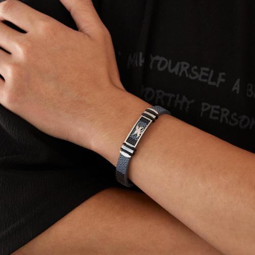 Wholesale Stainless Steel Men's Leather Bracelet with Eagle