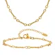 Wholesale Stainless Steel Gold Twisted Bracelet and Necklace Set