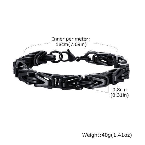 Wholesale Stainless Steel V-Shaped Byzantine Chain Bracelets