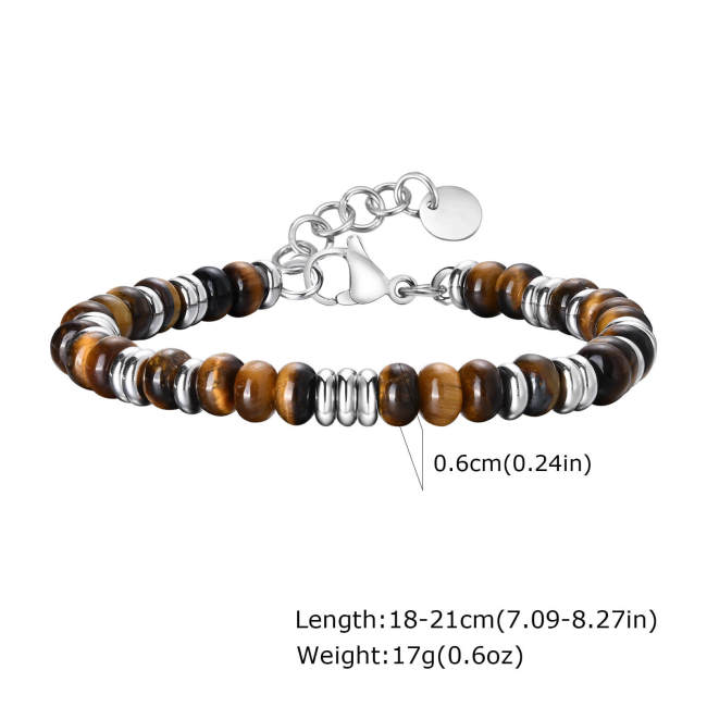 Wholesale Stainless Steel Agate Tiger Eye Bracelet