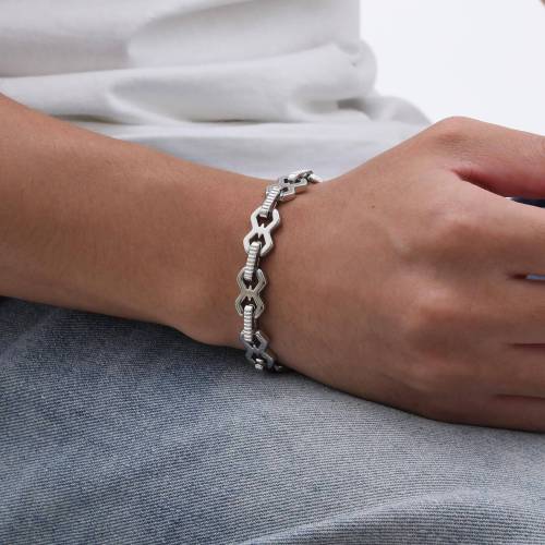 Wholesale Stainless Steel Hip Hop Geometric Bracelet