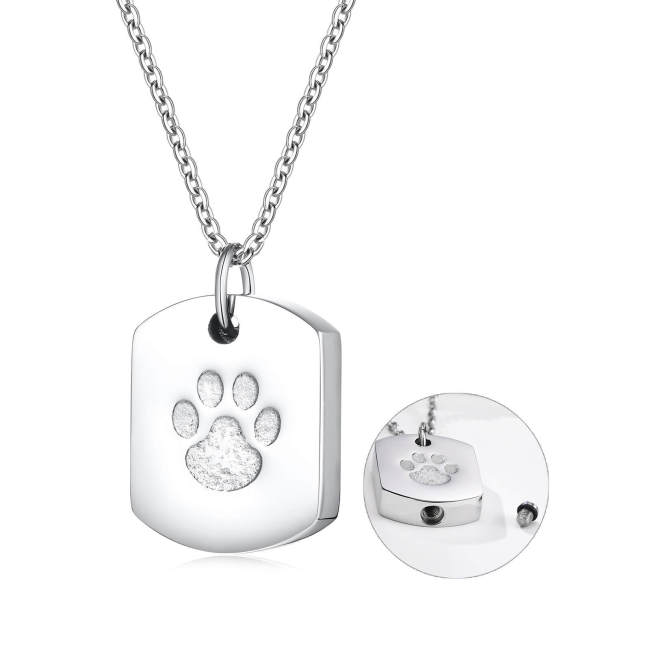 Wholesale Stainless Steel Dog Paw Urn Pendant
