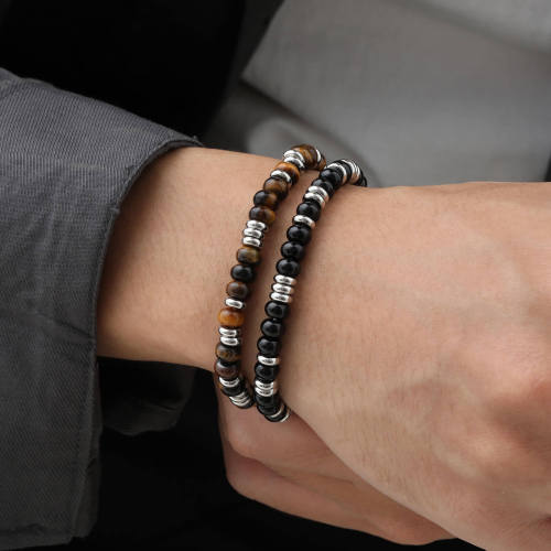 Wholesale Stainless Steel Agate Tiger Eye Bracelet