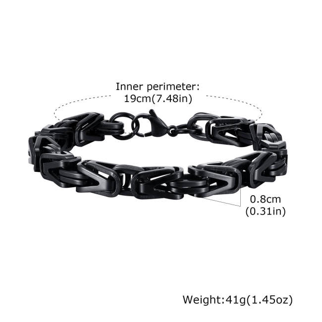Wholesale Stainless Steel V-Shaped Byzantine Chain Bracelets
