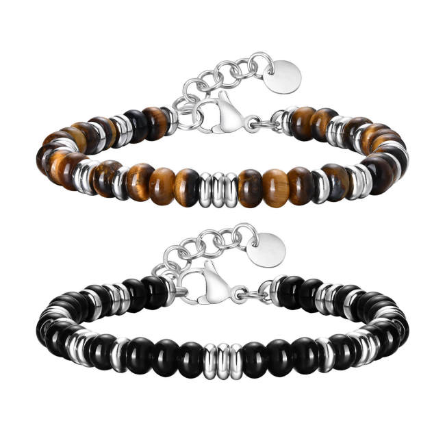 Wholesale Stainless Steel Agate Tiger Eye Bracelet