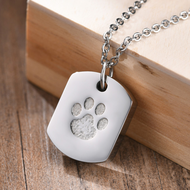 Wholesale Stainless Steel Dog Paw Urn Pendant