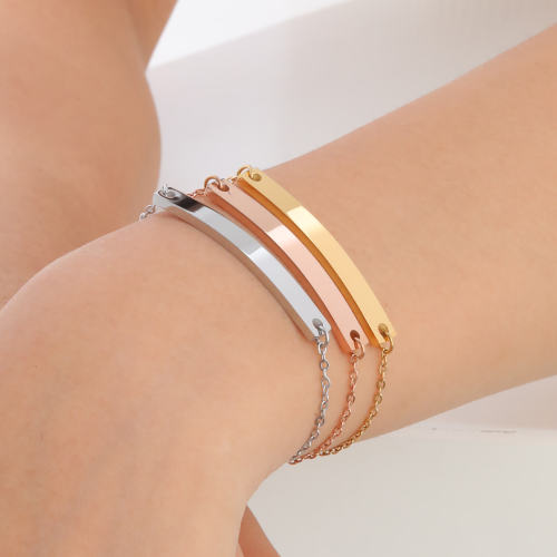 Wholesale Stainless Steel Blank Tag Thin Bracelet