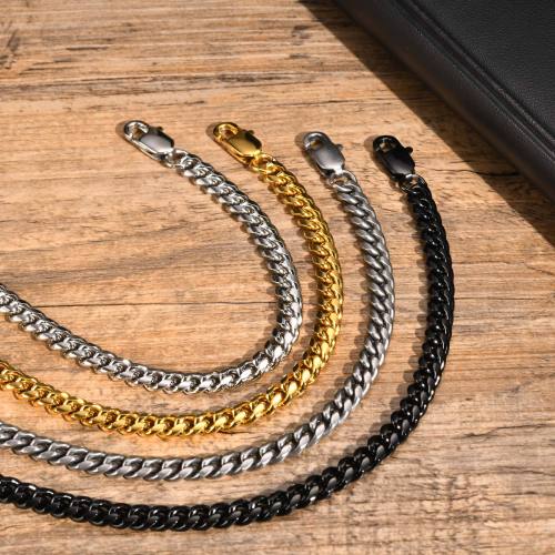 Wholesale Stainless Steel Ancient Silver Cuban Chain Bracelet