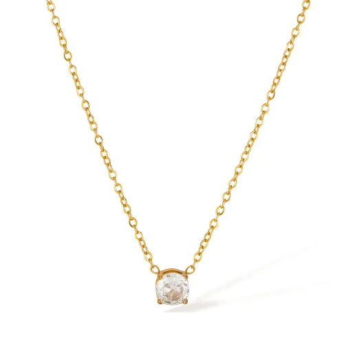Wholesale Stainless Steel Striking CZ Drop Necklace