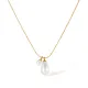 Wholesale Stainless Steel Double Pearls Drop Necklace