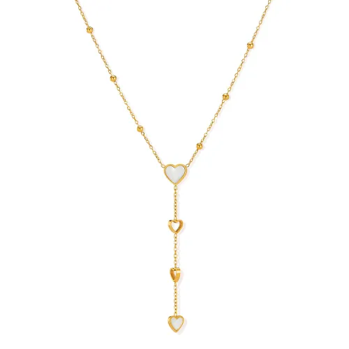 Wholesale Stainless Steel Heart Drop Y Necklace