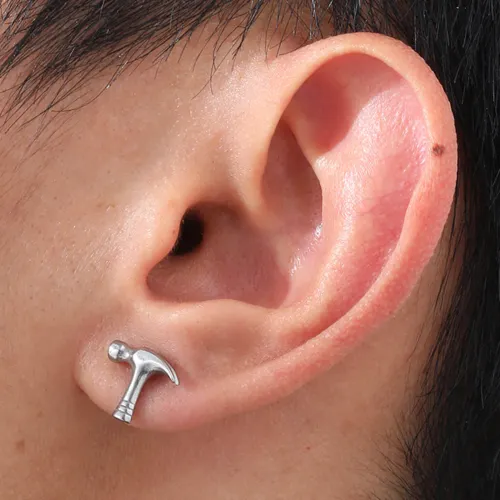 Wholesale Stainless Steel Hammer Earrings