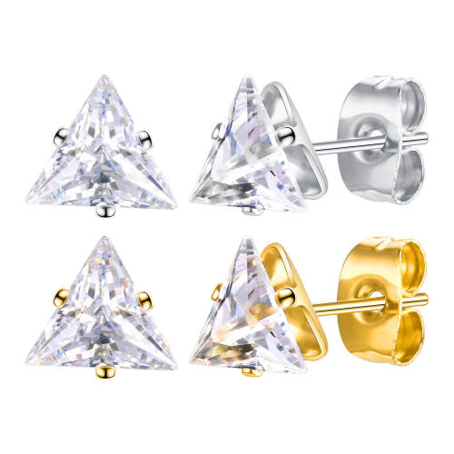 Wholesale Triangular Zirconia Stud Earrings