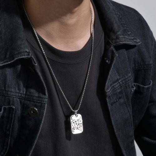 Wholesale Stainless Steel Gear Dog Tag Pendant